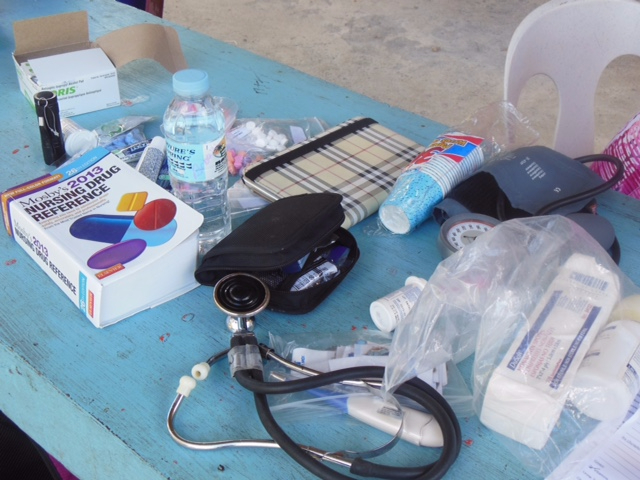  Nursing supplies sitting on a table